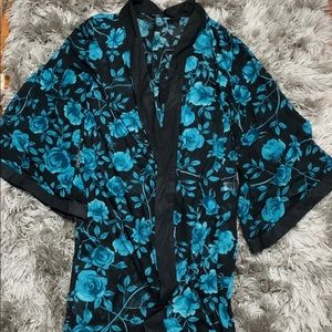 Blue floral kimono